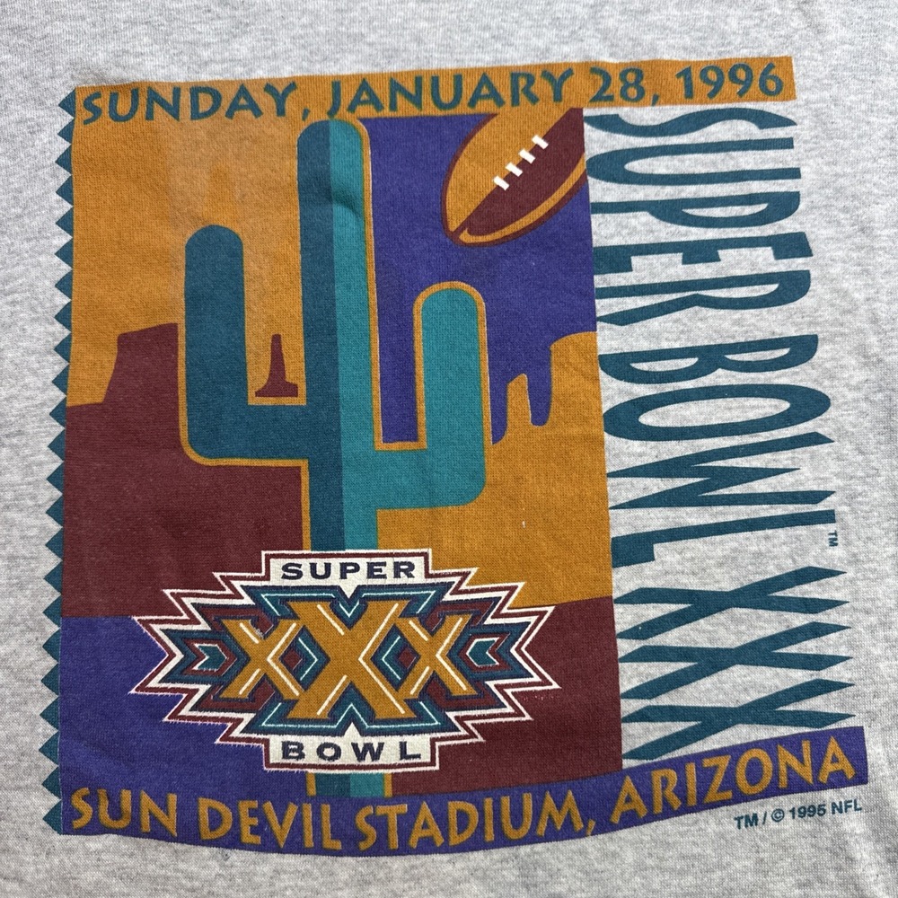 Rare!! Vintage 1995 Super Bowl XXX Sun Devil Arizona Crew Sweatshirt Large USA
